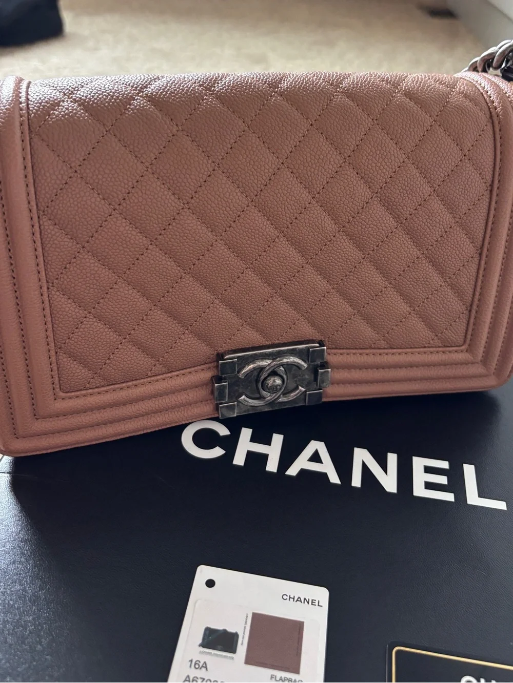 CHANEL Boy Bag medium in caviar leather